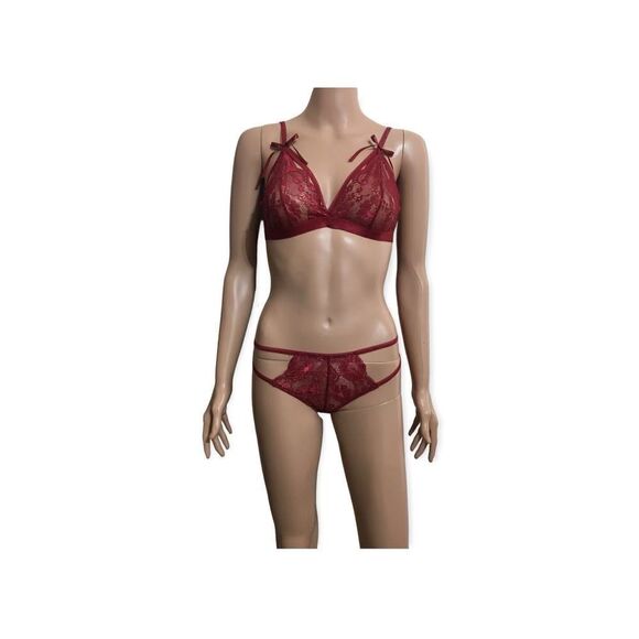 Avid Love Intimates Ruby Red Bra & Panties Size: S - Picture 1 of 3